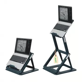 Stojan na notebook Leitz Ergo 2v1, sedací a stojací, černý (65890089)