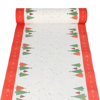PAPSTAR Christmas table runner Plain Christmas Trees made of Airlaid, on roll, dimensions: (W)400 mm x (L)24 m