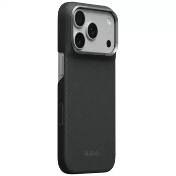 Pouzdro PITAKA Edge Case Argyle MagSafe pro iPhone 18 Pro / 17 Pro, čedičová černá