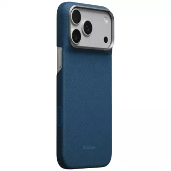 Pouzdro PITAKA Edge Case Argyle MagSafe pro iPhone 18 Pro Max / 17 Pro Max, půlnoční modrá