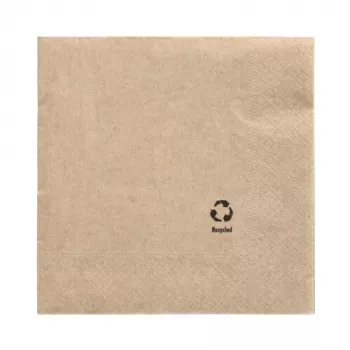 Ubrousky PAPSTAR, 330 x 330 mm, 3vrstvé, přírodní, sklad 1/4, recyklovaný tissue, barevný potisk