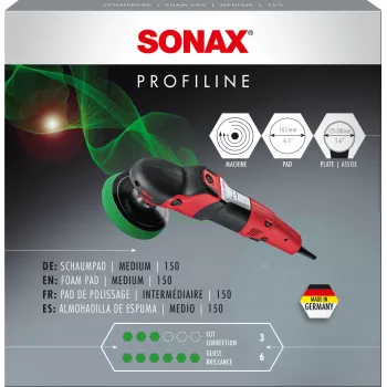 Lešticí pěnový kotouč SONAX PROFILINE 150, střední, zelený