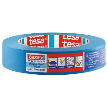 Krycí páska tesa Precision Crepe 4440 Outdoor UV PLUS, hladká, modrá, 50 m x 25 mm