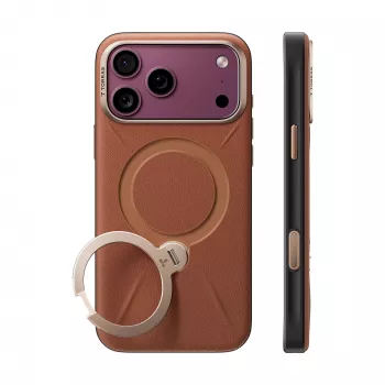 Pouzdro TORRAS Ostand Q3 VegSkin pro iPhone 18 Pro Max / 17 Pro Max, kompatibilní s MagSafe, hnědé