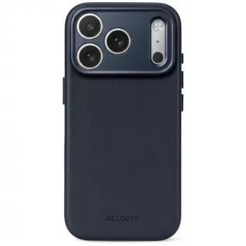 Kožené pouzdro Decoded Leather Backcover pro iPhone 18 Pro / 17 Pro, kompatibilní s MagSafe (midnight)