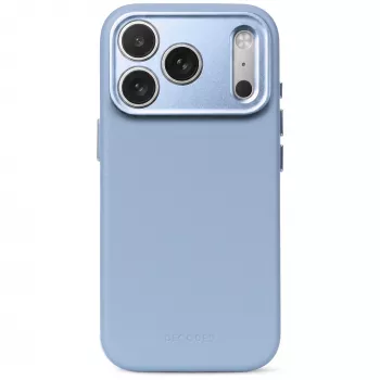 Kožené pouzdro Decoded Leather Backcover pro iPhone 18 Pro / 17 Pro, kompatibilní s MagSafe (sky blue)