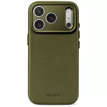Kožené pouzdro Decoded Leather Backcover pro iPhone 18 Pro Max / 17 Pro Max, kompatibilní s MagSafe (moss green)