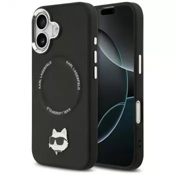 Pouzdro Karl Lagerfeld Choupette Pin MagSafe pro iPhone 17, černé