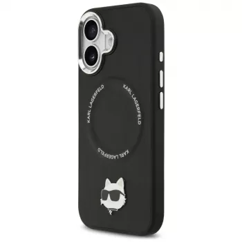Pouzdro Karl Lagerfeld Choupette Pin MagSafe pro iPhone 17, černé