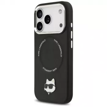 Pouzdro Karl Lagerfeld Choupette Pin MagSafe pro iPhone 17 Pro Max černé