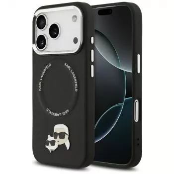 Pouzdro Karl Lagerfeld Karl & Choupette Pins MagSafe pro iPhone 17 Pro Max černé
