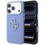 Pouzdro Guess s vroubkovaným povrchem a velkým pryskyřičným logem pro iPhone 18 Pro / 17 Pro, modré