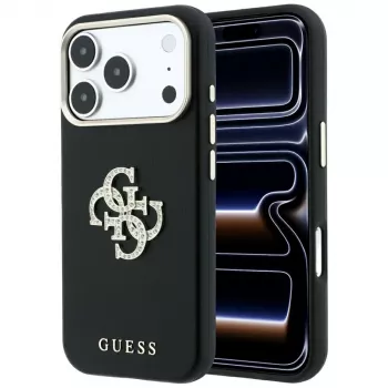 Pouzdro Guess Smooth & Big Strass Logo pro iPhone 18 Pro Max / 17 Pro Max, černé
