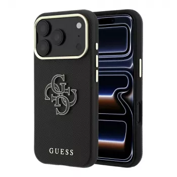 Pouzdro Guess Grained & Big Resin Logo pro iPhone 18 Pro Max / 17 Pro Max, černé