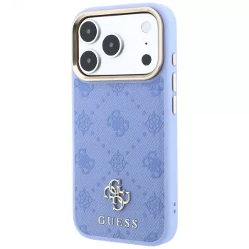 Pouzdro Guess Peony 4G Small Logo MagSafe pro iPhone 18 Pro Max / 17 Pro Max, světle modré