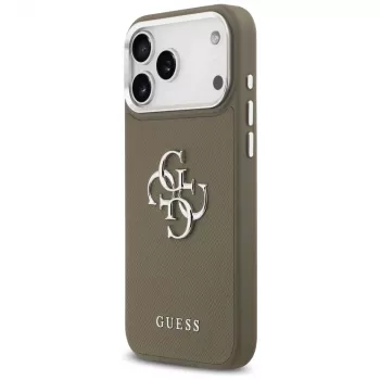 Pouzdro Guess Grained Big 4G Classic Logo pro iPhone 17 Pro Max (hnědé)