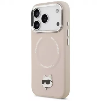 Pouzdro Karl Lagerfeld Choupette Pin MagSafe pro iPhone 17 Pro, růžové