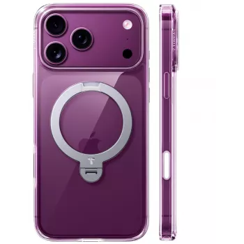 Pouzdro TORRAS Ostand Q3 Spin pro iPhone 18 Pro Max / 17 Pro Max kompatibilní s MagSafe, průhledné