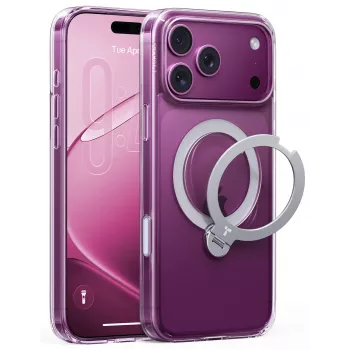 Pouzdro TORRAS Ostand Q3 Spin pro iPhone 18 Pro Max / 17 Pro Max kompatibilní s MagSafe, průhledné