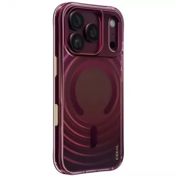 Pouzdro UNIQ Coehl Vela pro iPhone 18 Pro / 17 Pro, magnetické nabíjení, vínová