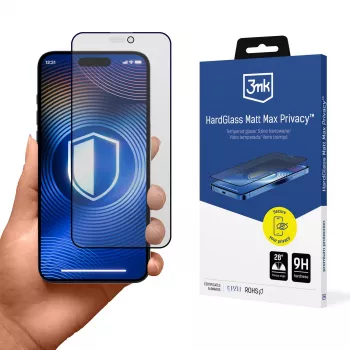 Sklo soukromí 3mk HardGlass Matt Max Privacy pro Apple iPhone 17 Pro Max (3M008572)
