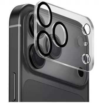 Ochranné sklo objektivu fotoaparátu UNIQ Optix Clearshield Frameguard pro iPhone 17 Pro Max, křišťálově čiré, s aplikátorem