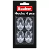 Oválné háčky Sauber, 4 ks, 2,3x4 cm, průhledné
