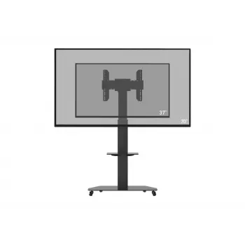 TV vozík celexon Professional Adjust-3770MP pro ploché obrazovky 32–70 inch (81,3–177,8 cm), eloxovaný hliník a satinované sklo, černý