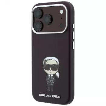 Pouzdro MagSafe Karl Lagerfeld Smooth Ikonik Sketch pro iPhone 18 Pro Max / 17 Pro Max, burgundské