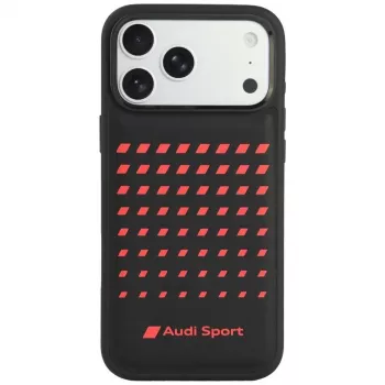 Pouzdro MagSafe z umělé kůže Audi Sport pro iPhone 18 Pro Max / 17 Pro Max, černé
