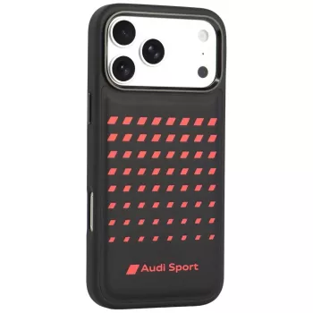 Pouzdro MagSafe z umělé kůže Audi Sport pro iPhone 18 Pro Max / 17 Pro Max, černé
