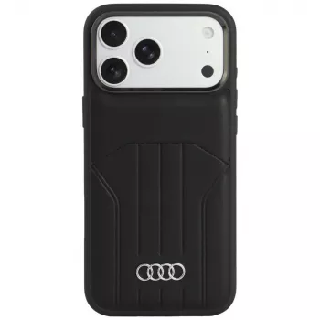 Pouzdro z umělé kůže Audi Synthetic Leather MagSafe pro iPhone 18 Pro Max / 17 Pro Max, černé