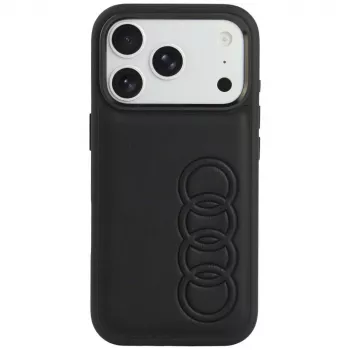 Pouzdro MagSafe z umělé kůže Audi TT pro iPhone 18 Pro / 17 Pro, černé