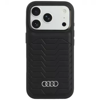 Pouzdro MagSafe Audi GT z umělé kůže pro iPhone 18 Pro / 17 Pro, černé
