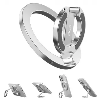 SODI ST04 Double-Sided Magnetic Ring Stand, Silver