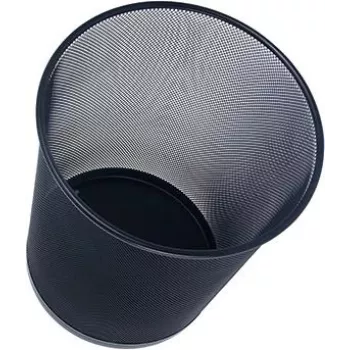 Odpadkový koš na papír WEDO Office z drátěného kovu, 18 l, kulatý, černý, výška 350 mm
