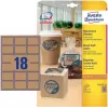Etikety Avery Zweckform L7110-25, permanentní lepidlo, přírodně hnědé, 62 x 42 mm, 450 ks (25 listů x 18)