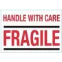 Výstražné etikety rillprint HANDLE WITH CARE / FRAGILE, permanentní lepidlo, bílá/červená