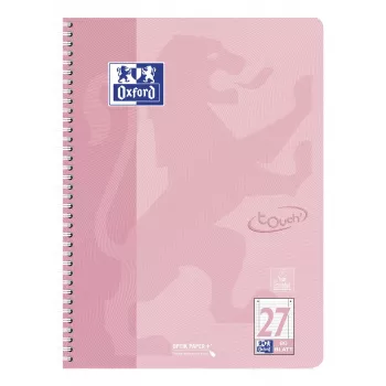 Oxford Collegeblock Touch Pastell, DIN A4+, Lined (Ruling 27), 80 Sheets, Optik Paper, 4-Hole Punched