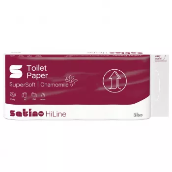 Satino Toilet Paper HiLine SuperSoft Chamomile 3-ply, 8 Rolls