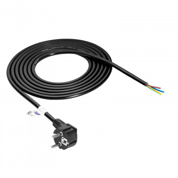 Napájecí kabel Akyga AK-OT-01S CEE 7/7 s otevřeným koncem, 3x 1,5 mm² měď, 1,5 m, černý