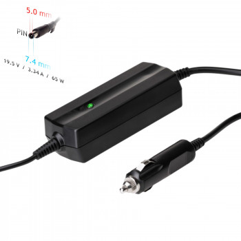 Autonapájecí adaptér pro notebook Akyga AK-ND-33 19,5 V / 3,34 A, 65 W, 7,4 x 5,0 mm + pin, pro Dell