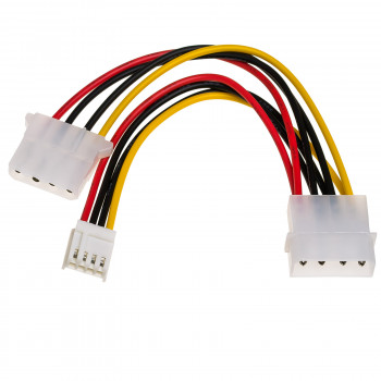 Akyga AK-CA-14 Molex (M) na Molex (F) + Mini Molex (F) napájecí rozbočovací kabel, 15 cm
