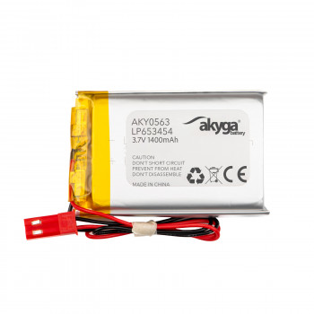 Baterie Li-Po Akyga AKY0563 LP653454 3,7 V 1400 mAh s PCM, konektor JST 2,54 mm 2pinový, vodiče 150 mm