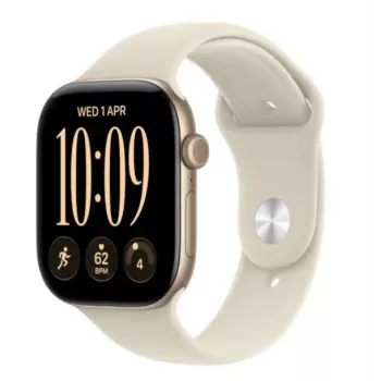 Chytré hodinky Apple Watch Series 12 GPS, 46 mm, hliníkové pouzdro Light Gold, sportovní pásek Sand, M/L