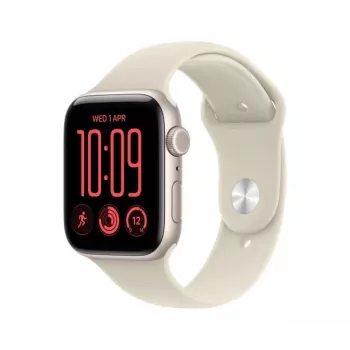 Chytré hodinky Apple Watch SE 3 GPS + Cellular, 44 mm, hliníkové pouzdro Starlight, sportovní pásek Sand, S/M