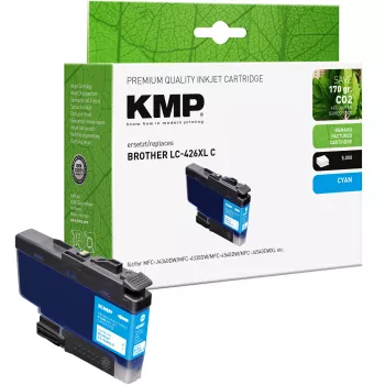 Inkoustová kazeta KMP pro Brother LC426XLC, azurová, kompatibilní, 1550,4003