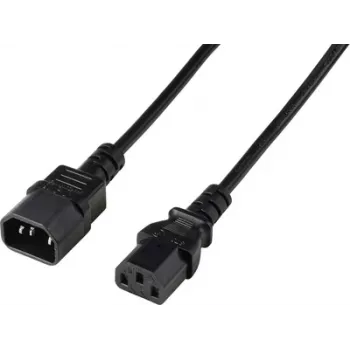 Prodlužovací napájecí kabel Renkforce Deluxe, zástrčka IEC C13 na zásuvku IEC C14, 3 m, černý