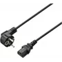 Napájecí kabel Renkforce, úhlová zástrčka s ochranným kontaktem na zástrčku IEC C13, 2 m, černý