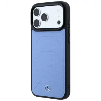 Kožené mesh pouzdro s bow line Mercedes Mer008915, MagSafe, pro iPhone 18 Pro / 17 Pro, modré